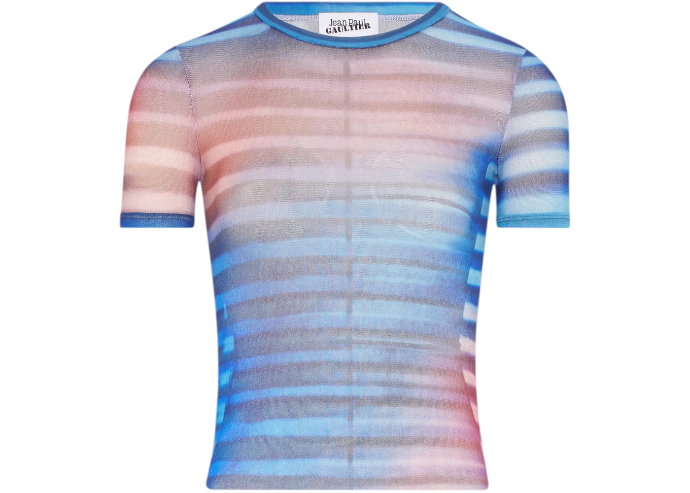 Jean Paul Gaultier Women's Mesh Printed Air Tee Light Blue