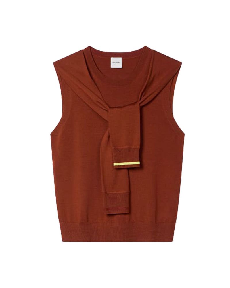 Paul Smith Tie-Neck Sleeveless Knitted Top
