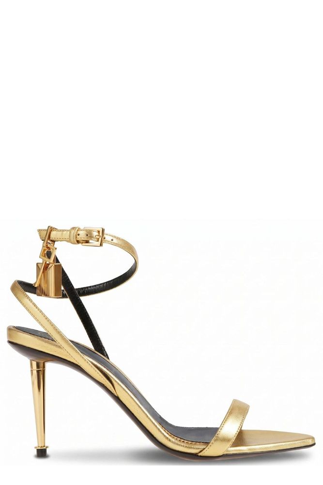 Tom Ford Padlock Ankle-Strap Heeled Sandals