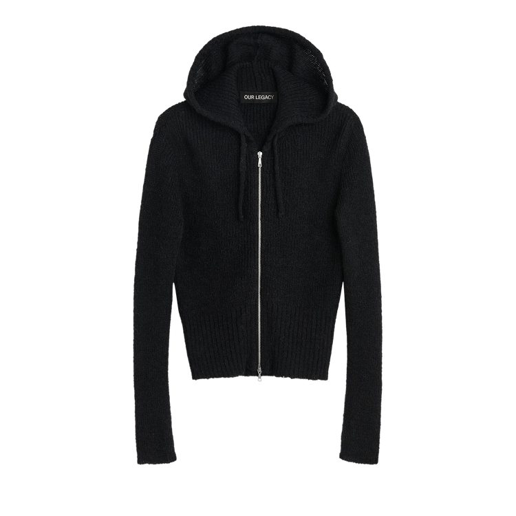Our Legacy Compact Zipper Hood 'Black Fuzzy Alpaca'