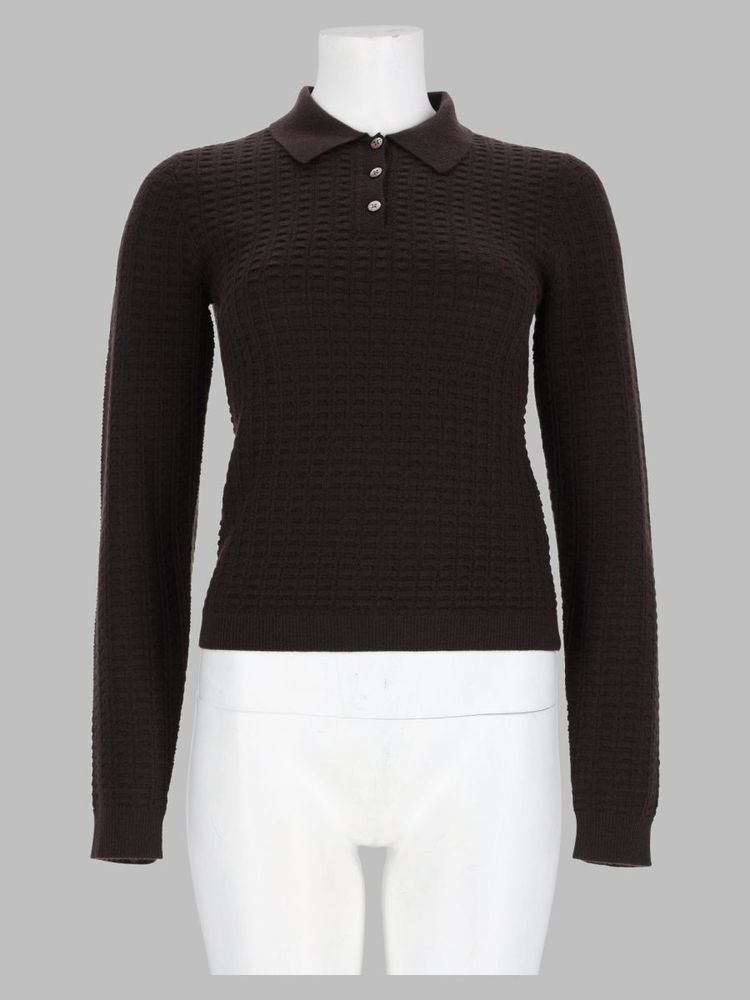 Guest In Residence Textured Polo Knitted Top