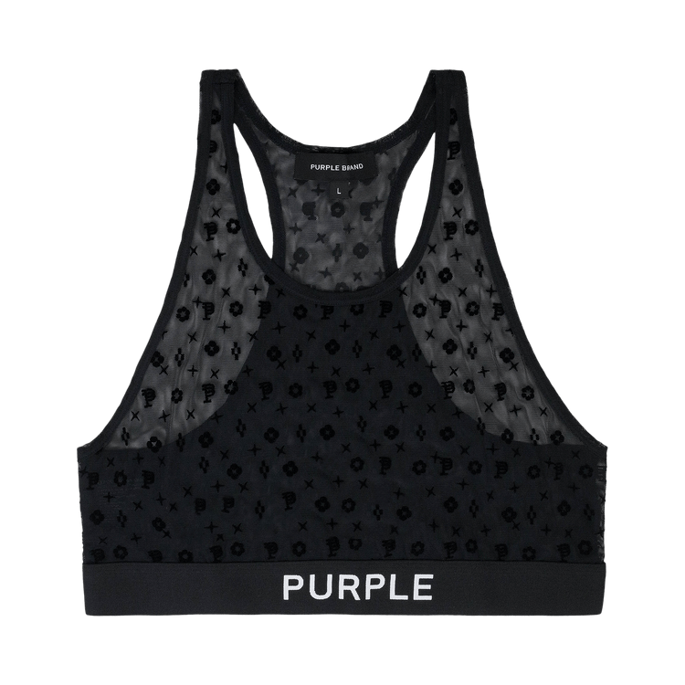 PURPLE BRAND Mesh Racer Bralette 'Black'