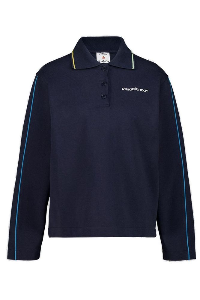 Casablanca Logo Embroidered Polo Sweatshirt