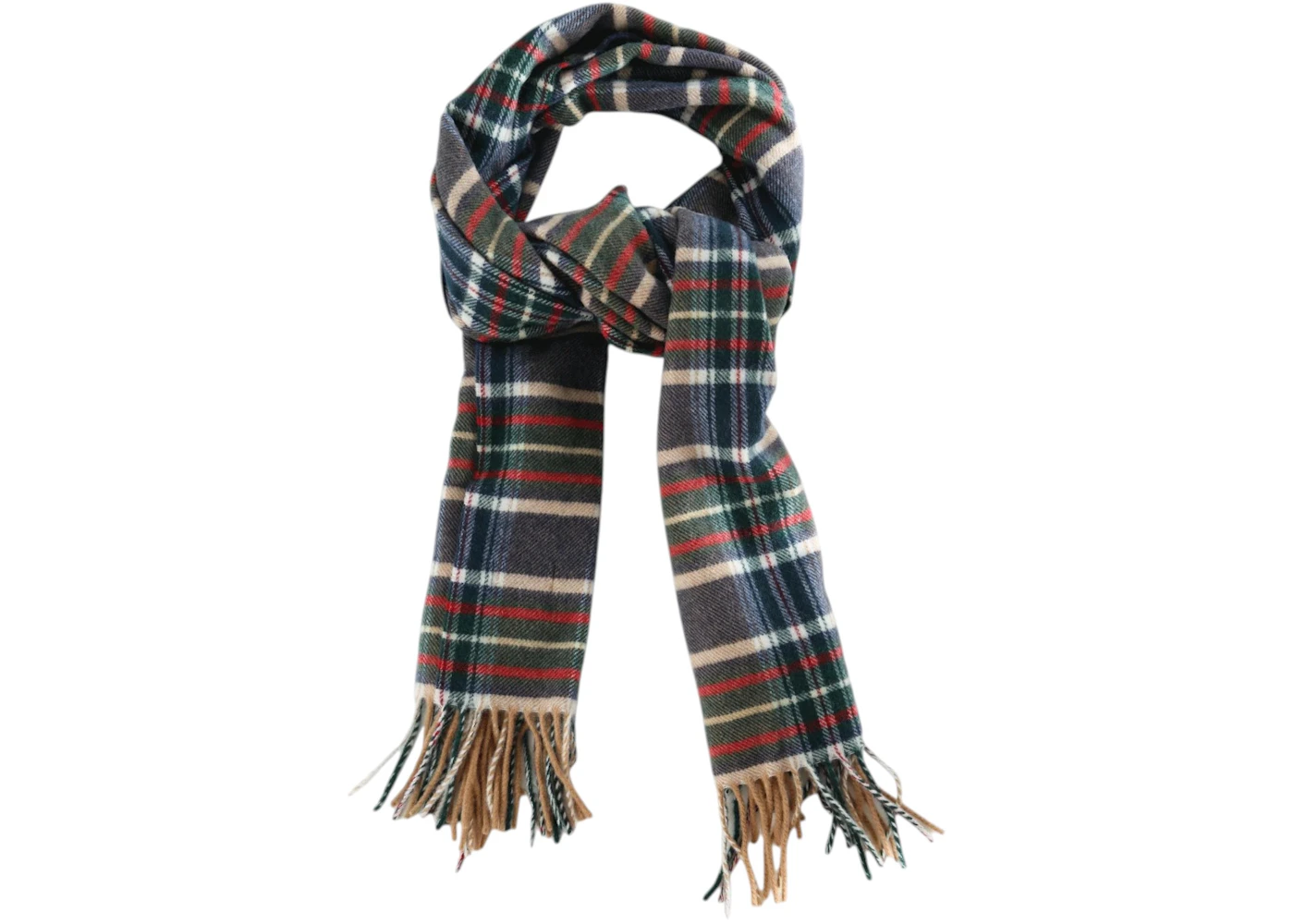 Polo Ralph Lauren Cashmere Blend Plaid Scarf Navy Multi