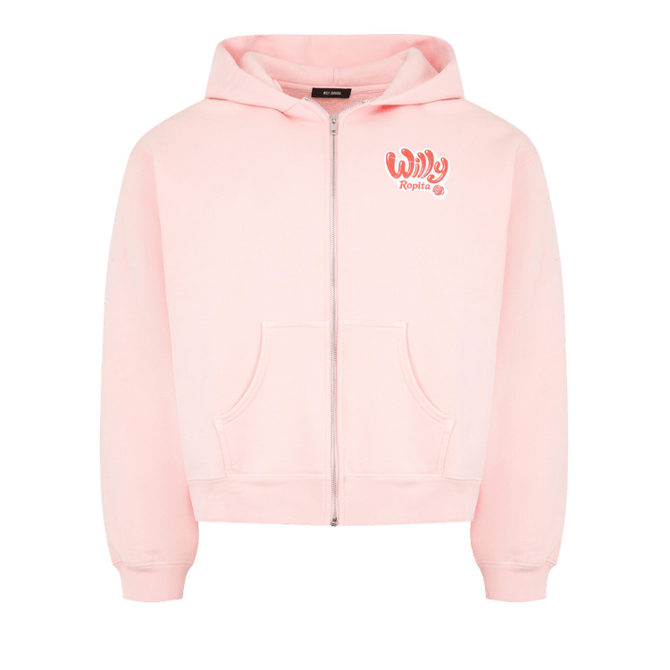 Willy Chavarria Shrunken Zip-Through Hoodie 'Chicle'