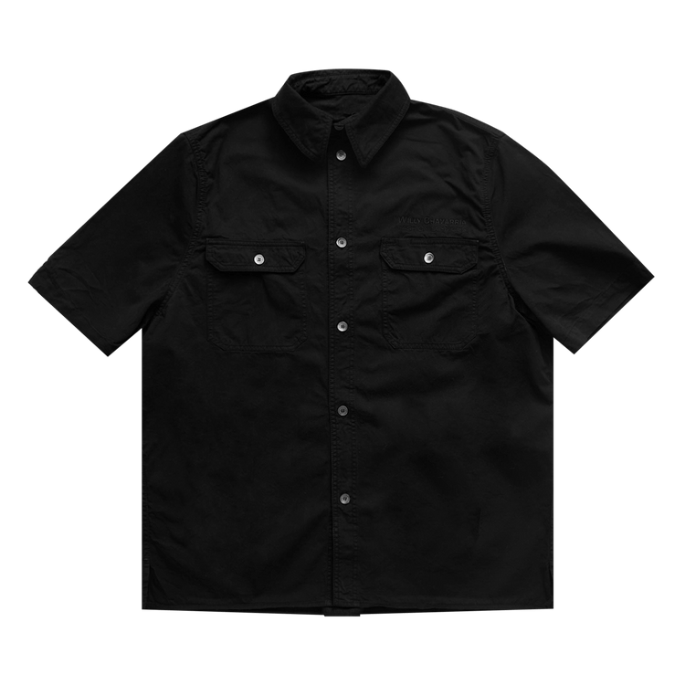 Willy Chavarria Short-Sleeve Corcoran Work Shirt 'Black'