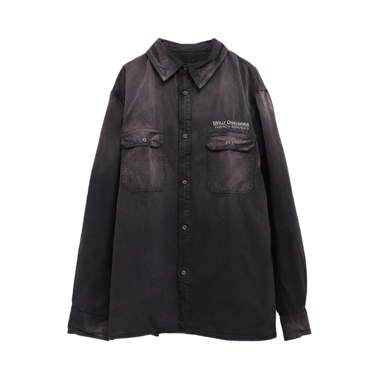 Willy Chavarria Corcoran Long-Sleeve Shirt 'Black'