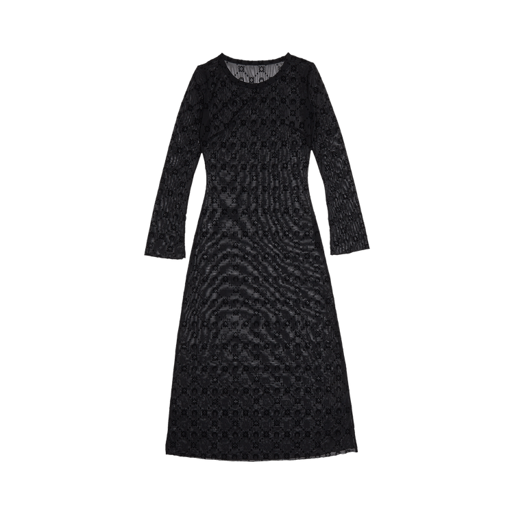 Marine Serre Moonogram Mesh Flock Tube Dress 'Black'