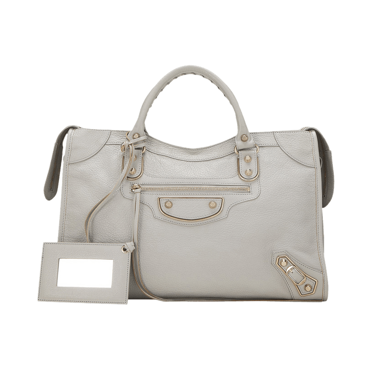 Wgaca Balenciaga Chevre Leather Classic Metallic Edge Mini City Bag 'Grey'