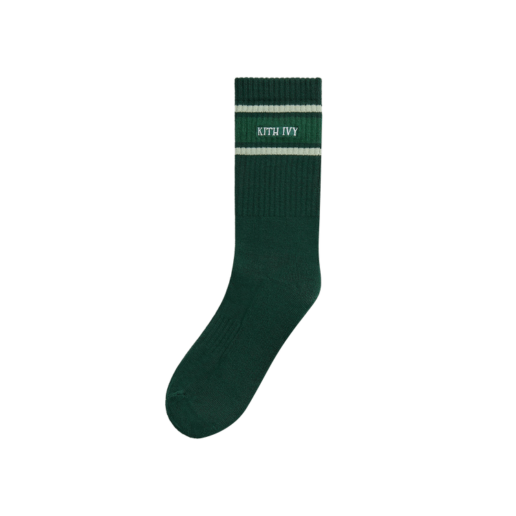 Kith Ivy For Wilson Stripe Logo Crew Socks 'Ivy Green'