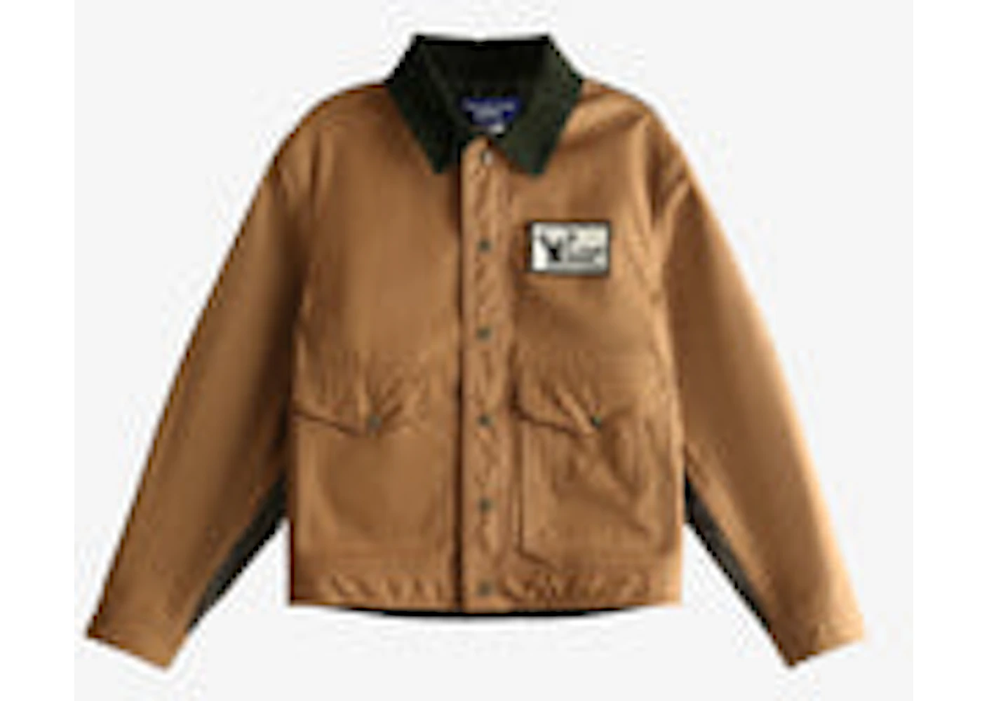 Junya Watanabe Button-Front Work Jacket Beige Navy Green