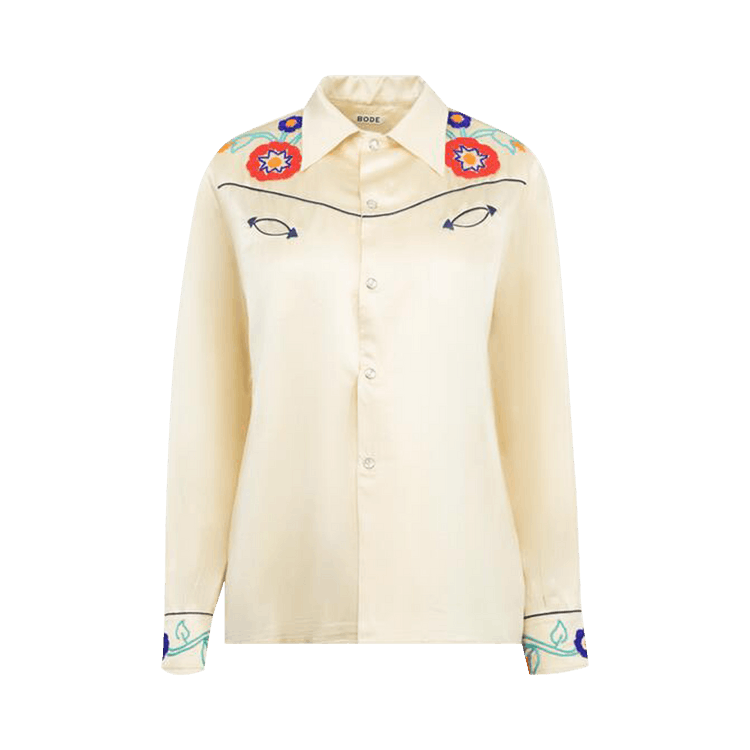 Bode Garden Party Western Shirt 'Cream/Multicolor'