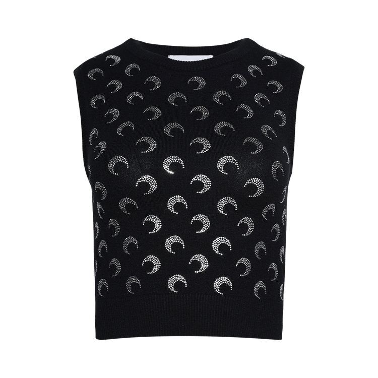 Marine Serre Moon Strass Knit Vest 'Black'