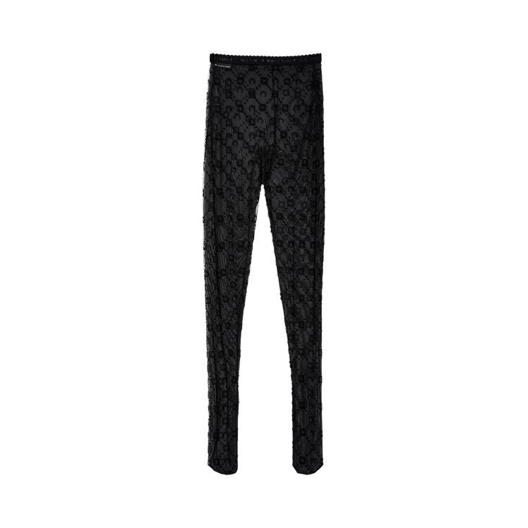 Marine Serre Moonogram Mesh Flock Tights 'Black'