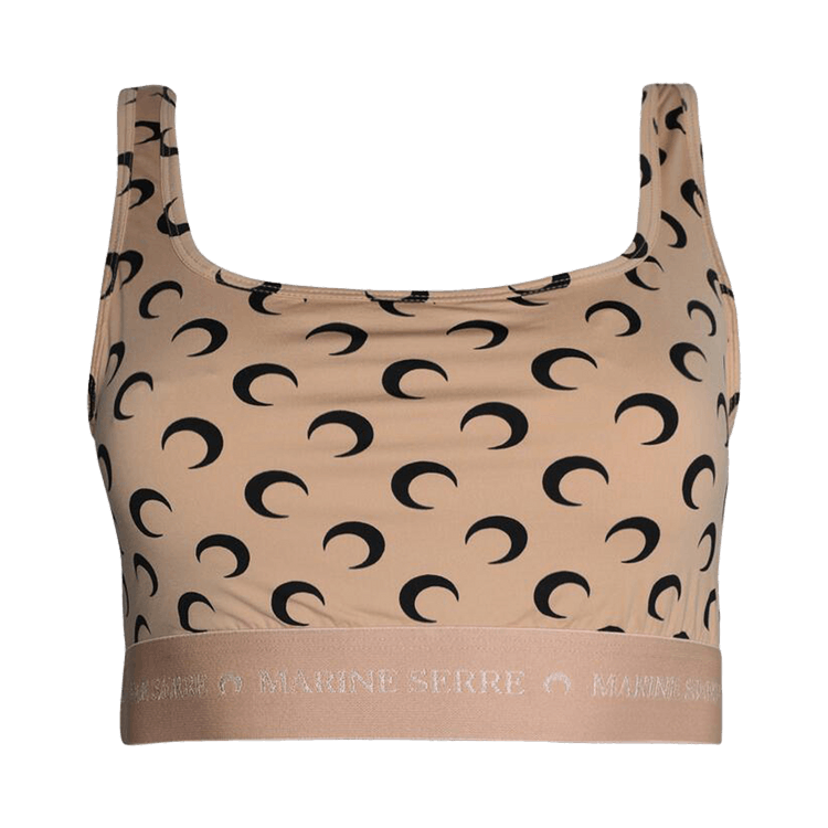 Marine Serre Regenerated Aom Jersey Sport Bra 'Tan'