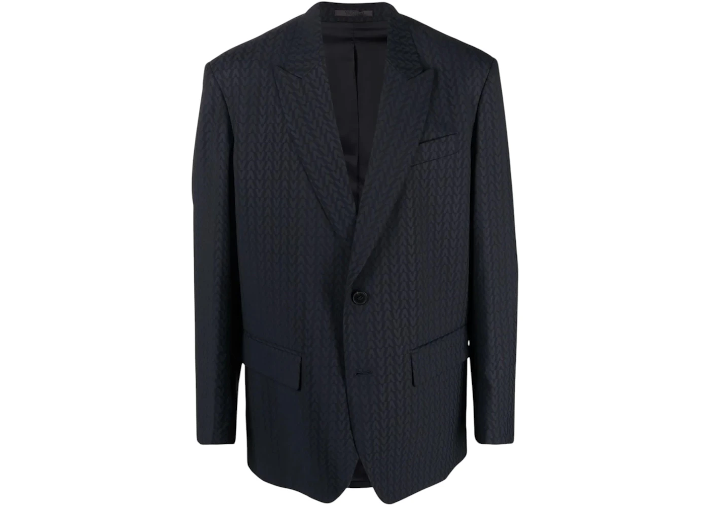 Valentino Garavani Monogram-Jacquard Wool Jacket Blue/Blue