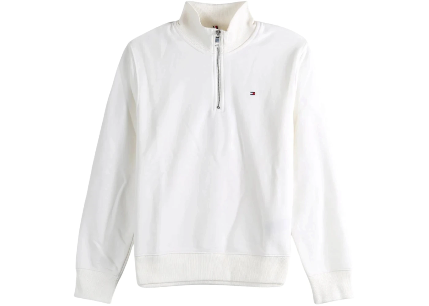 Tommy Hilfiger Women's Terry 1/2 Zip Sweatshirt Ecru
