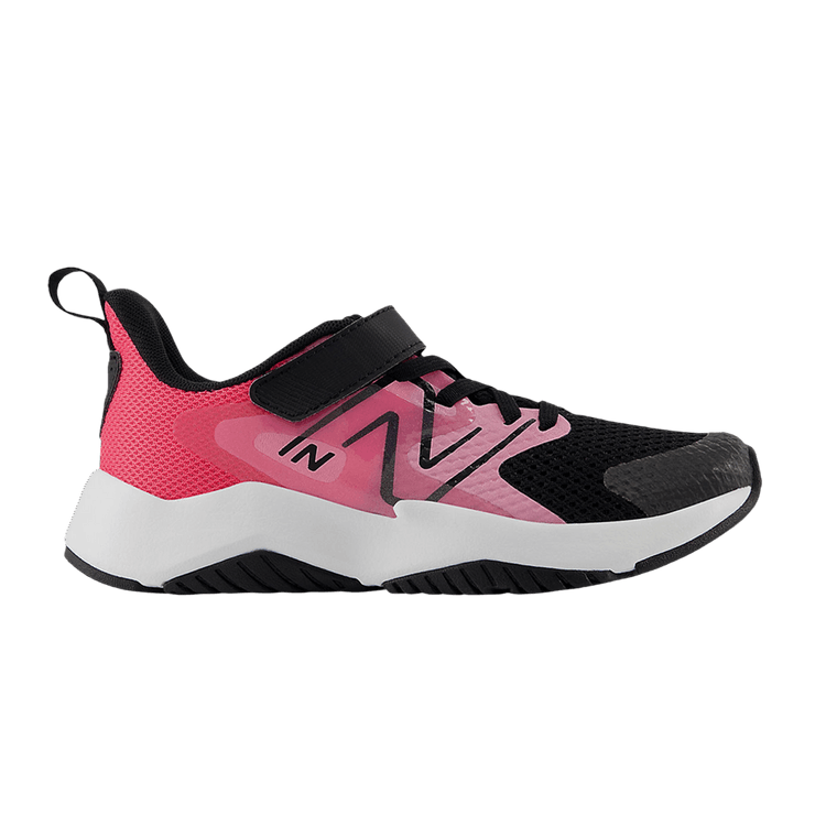 New Balance Rave Run v2 Bungee Lace Top Strap Big Kid 'Signal Pink Black'