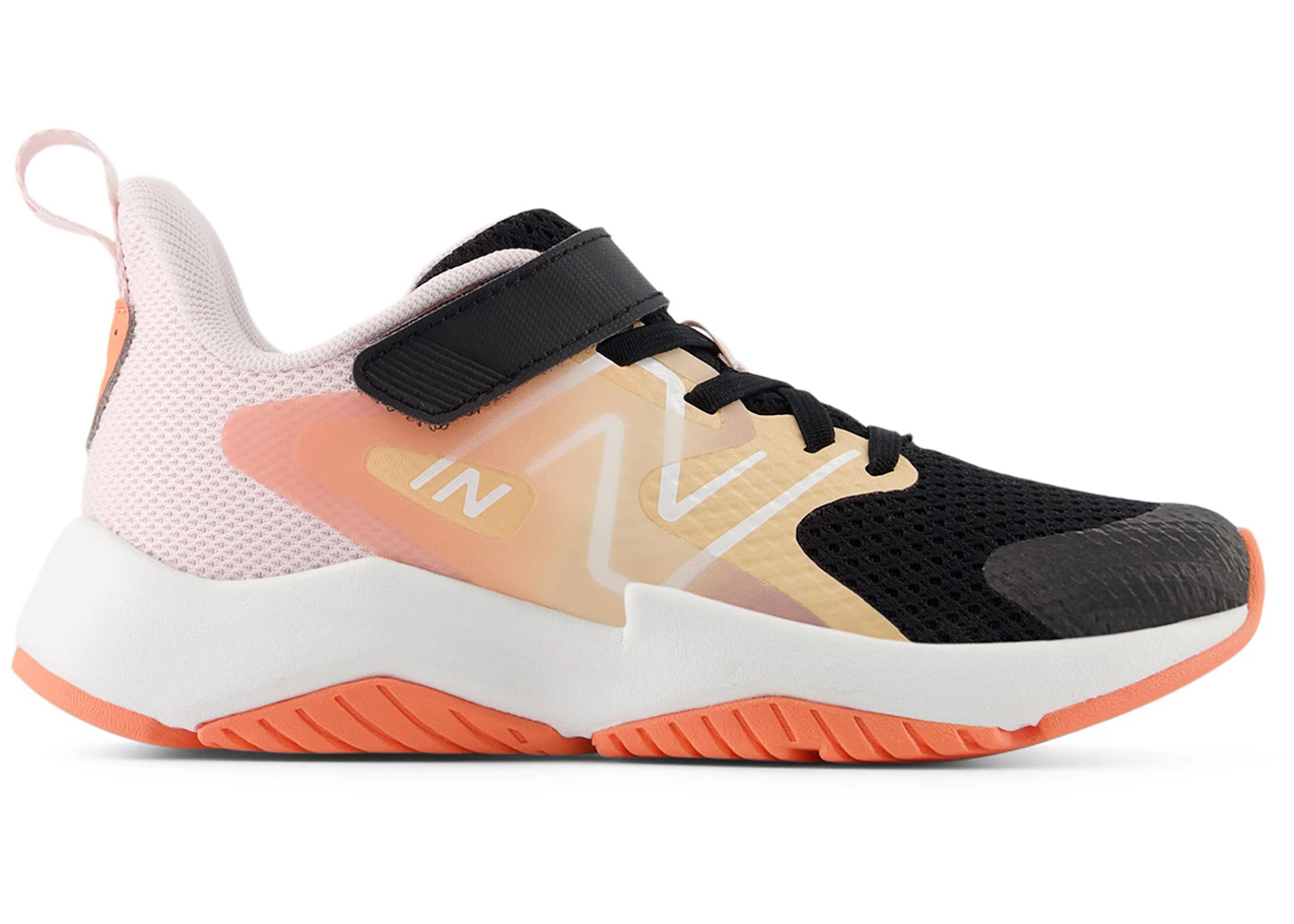 New Balance Rave Run v2 Bungee Lace Black Flare Rose Sugar (PS)