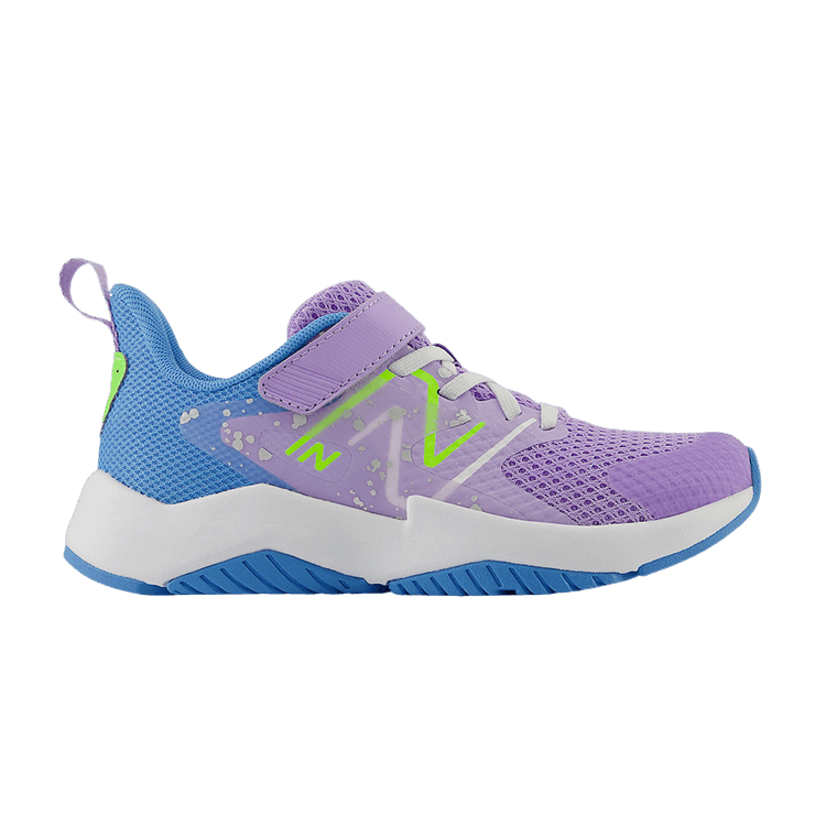 New Balance Rave Run v2 Bungee Lace Top Strap Big Kid 'Paint Splatter Pack - Lilac Glo Blue Pixel Green'
