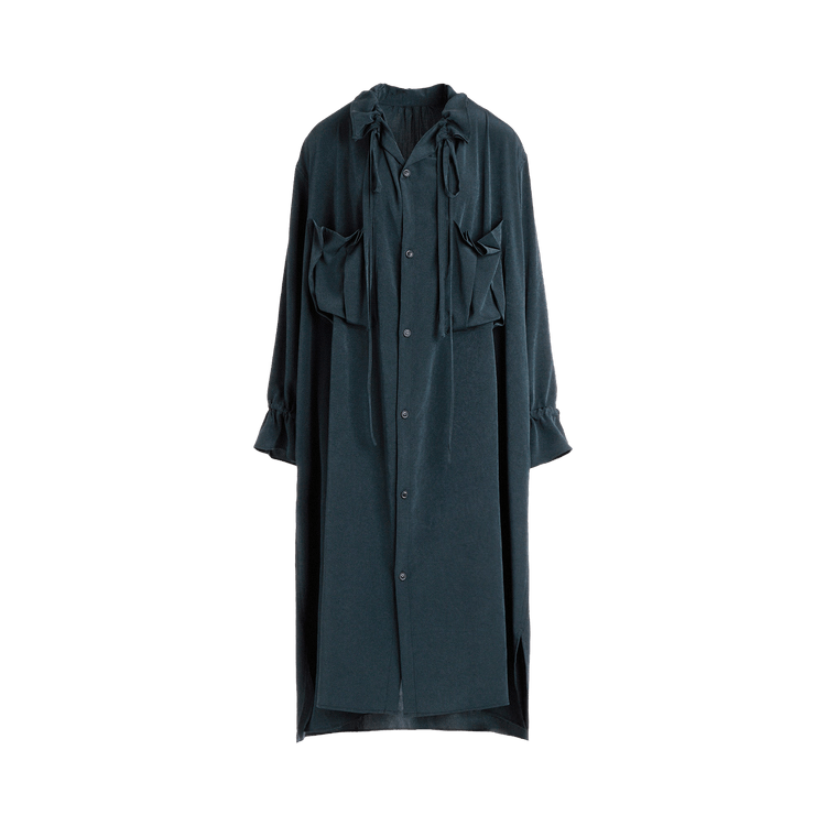 Y's Ko-Gather Collar Dress 'Blue/Green'