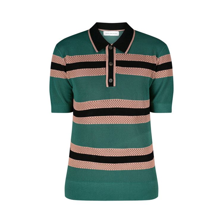 Dries Van Noten Mercy Stripe M.K. Polo 'Pine'