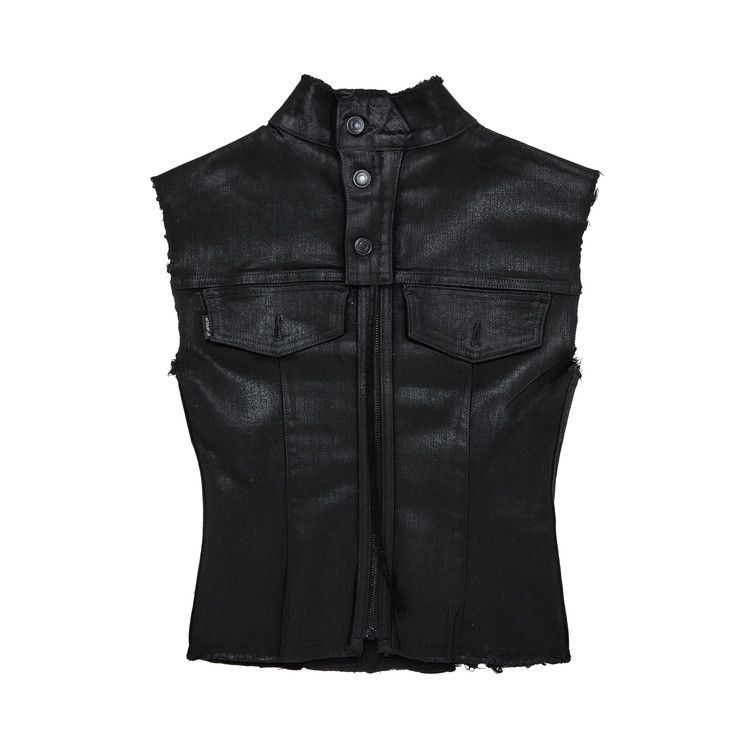 Ottolinger Glazed Denim Zip Top 'Black'