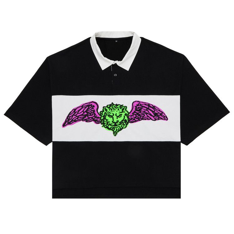 GOAT Embroidered Winged Lion Rugby Black/White