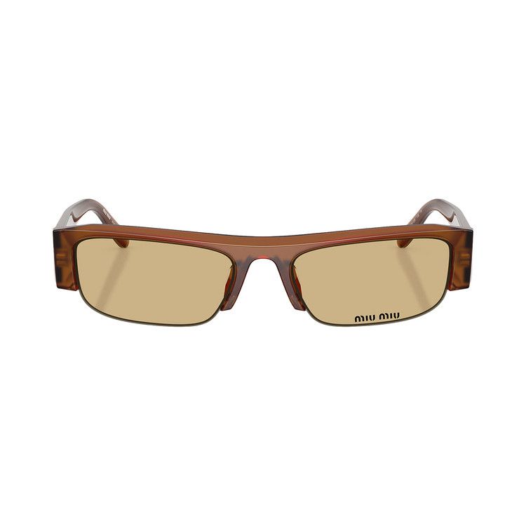 Miu Miu Half Frame Sunglasses 'Opaline Amber'