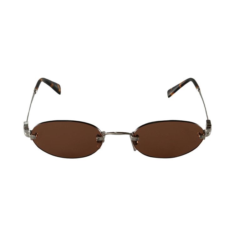 Miu Miu Oval Sunglasses 'Chocolate Brown'