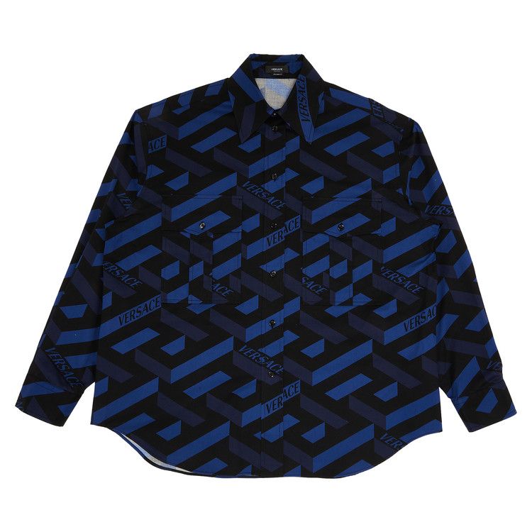 Versace Informal Monogram Shirt 'Navy/Black'