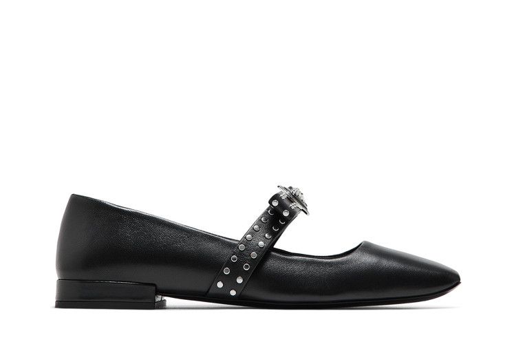 Versace Wmns Gianni Ribbon Studded Ballerinas 'Black'