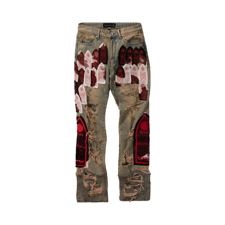 Who Decides War Sangre Patch Denim Pants 'Multicolor'