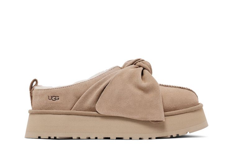 UGG Wmns Platform Slip-On Bow Slipper 'Sand'