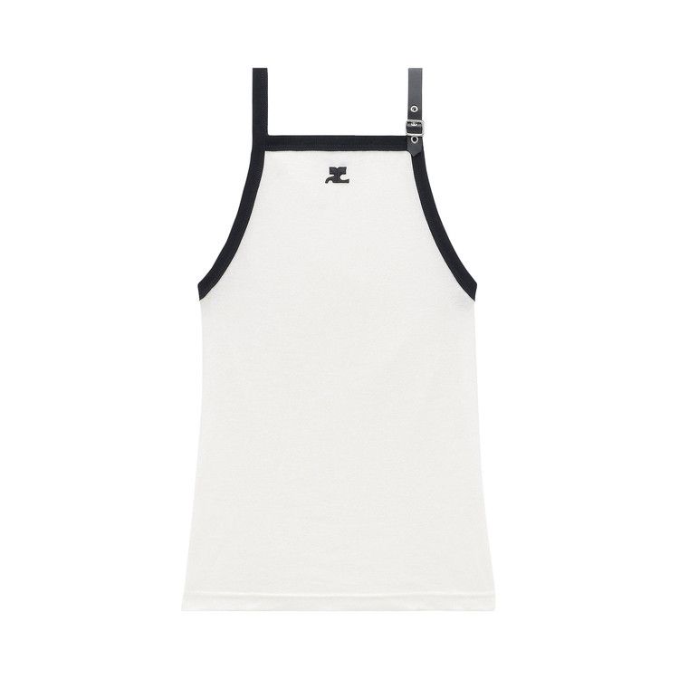 Courrèges Buckle Contrast Tank Top 'Heritage White/Black'
