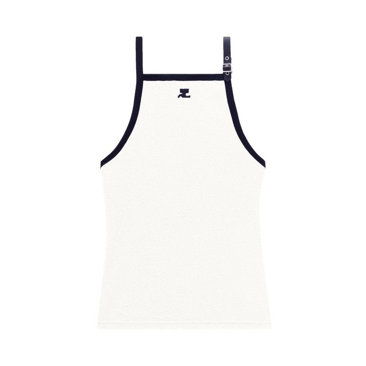 Courrèges Buckle Contrast Tank Top 'White'