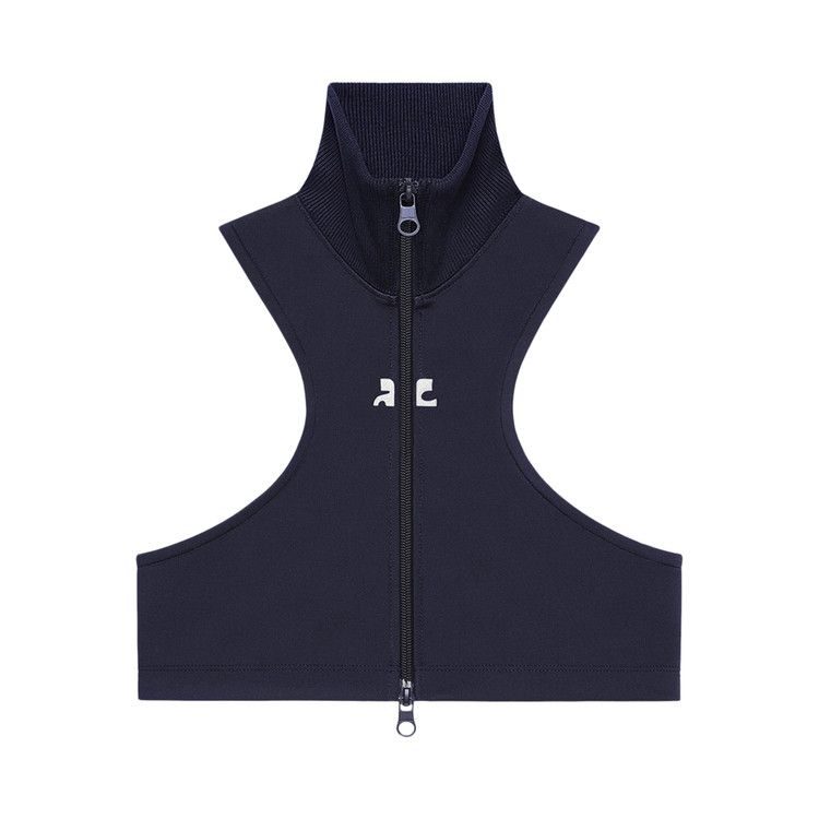 Courrèges Scuba Tracksuit Interlock Cropped Jacket 'Navy'