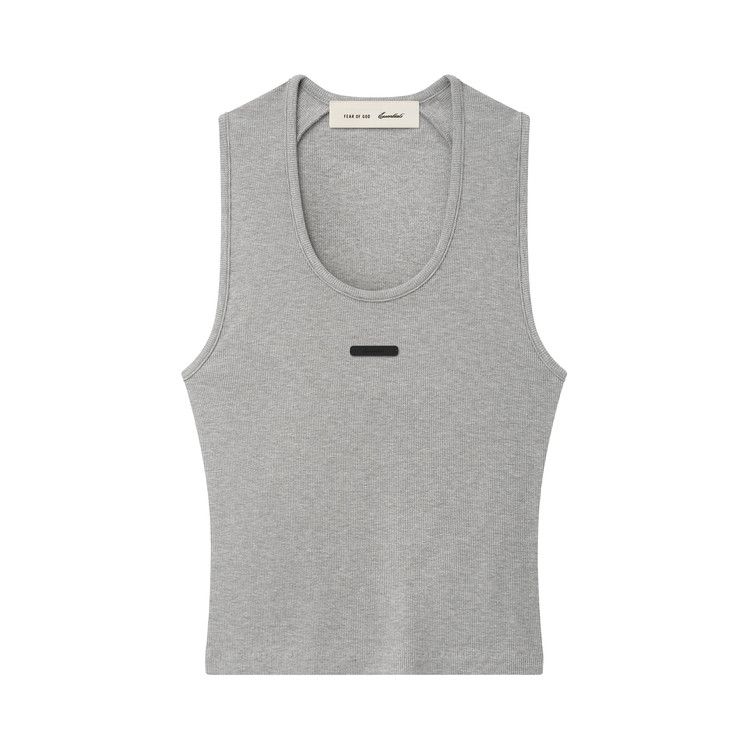 Fear of God Essentials Rib Knit Fitted Tank 'Concrete Heather'