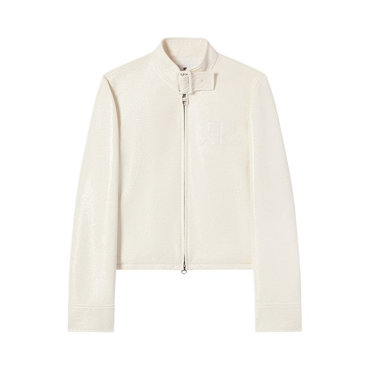 Courrèges City Zipped Vinyl Jacket 'Light Bones'
