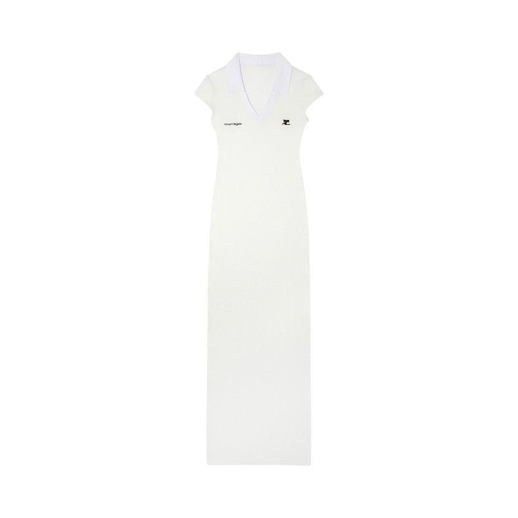 Courrèges Sports Polo Long Dress 'Heritage White/Black'