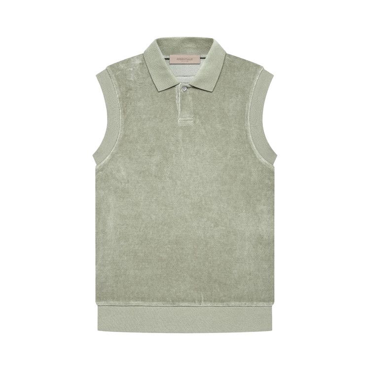Fear of God Essentials Velour Sleeveless Polo 'Seafoam'