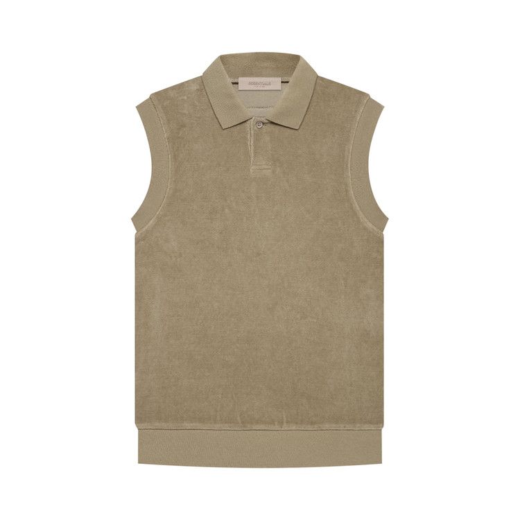 Fear of God Essentials Velour Sleeveless Polo 'Oak'
