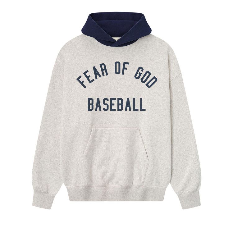Fear of God Essentials MLB Sport Hoodie 'Oatmeal Heather/Midnight Navy'