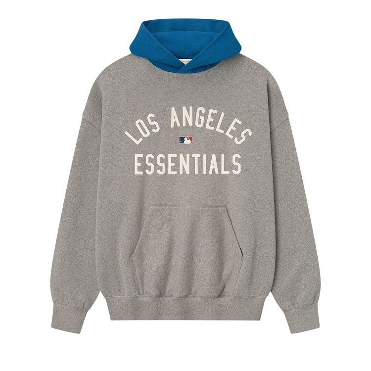 Fear of God Essentials Dodgers Sport Hoodie 'Concrete Heather/Blue Sapphire'