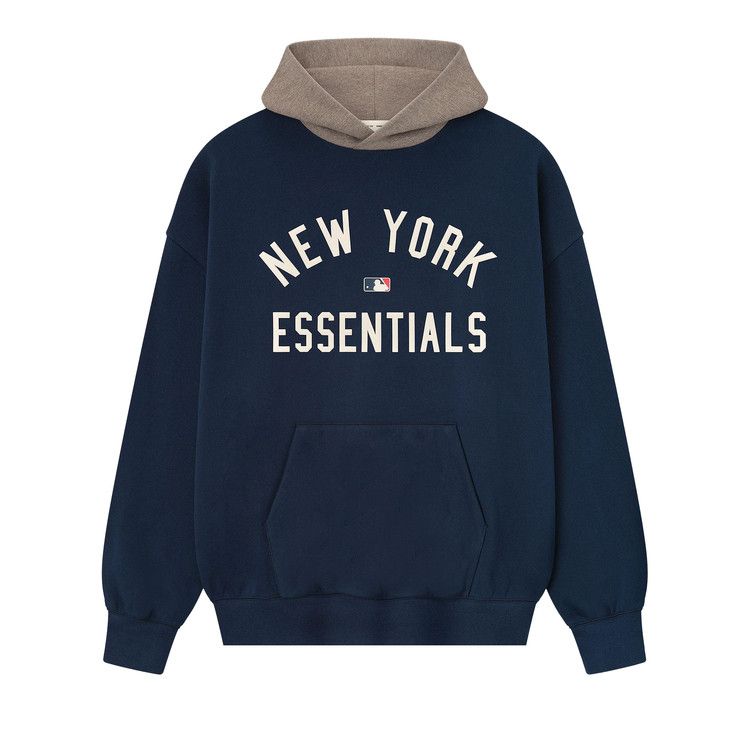 Fear of God Essentials Yankees Sport Hoodie 'Midnight Navy/Homstead Heather'