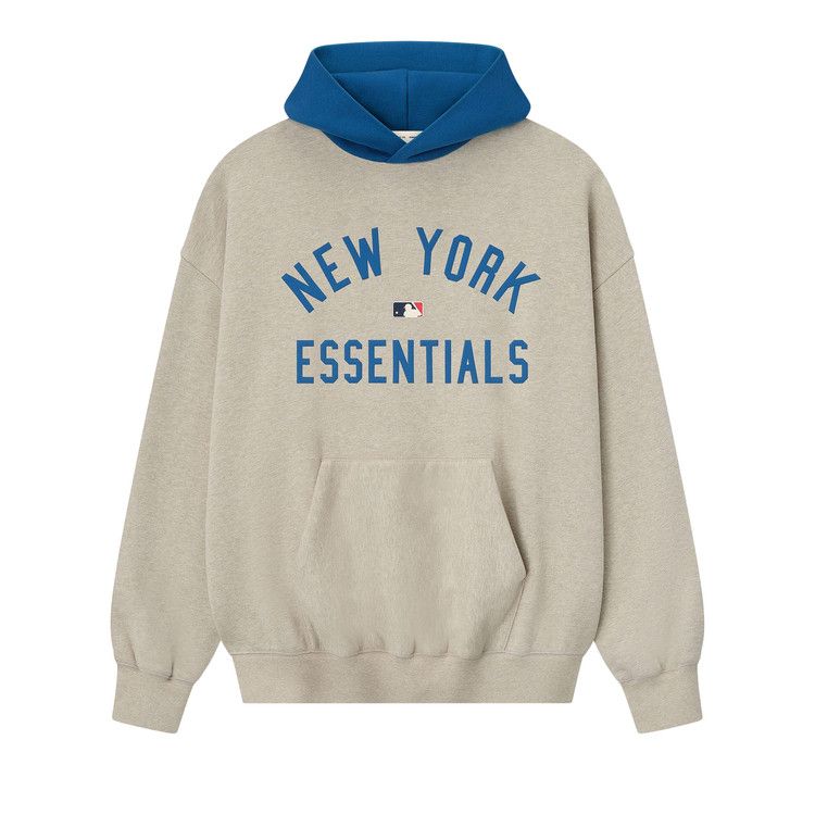 Fear of God Essentials Mets Sport Hoodie 'Heather Stone/Blue Sapphire'