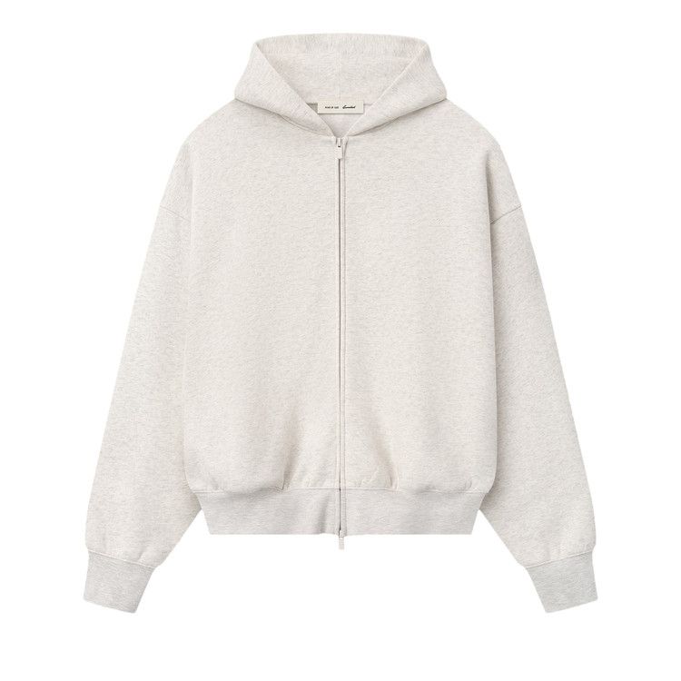 Fear of God Essentials Signature Classic Full Zip Hoodie 'Oatmeal/Light Heather'