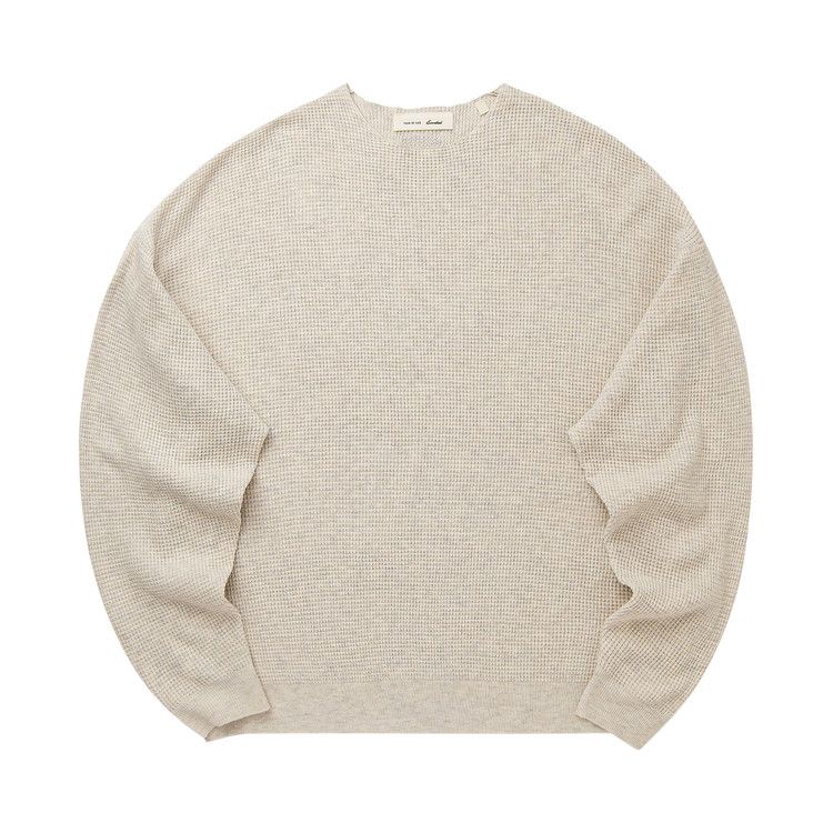 Fear of God Essentials Signature Waffle 90's Crewneck Sweater 'Oatmeal Heather'