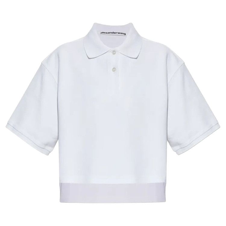 Alexander Wang Oversized High-Low Polo Top 'Vintage White'