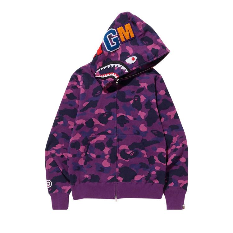 BAPE Color Camo Shark Full Zip Hoodie 'Purple'